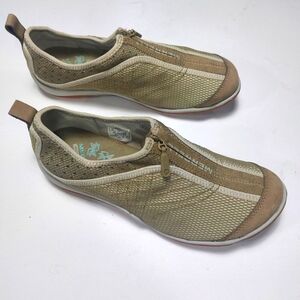 MERRELL Lorelei Zip Up, Slip-on Comfort Mesh Dip Tan Ladies Shoes Size 7.5M